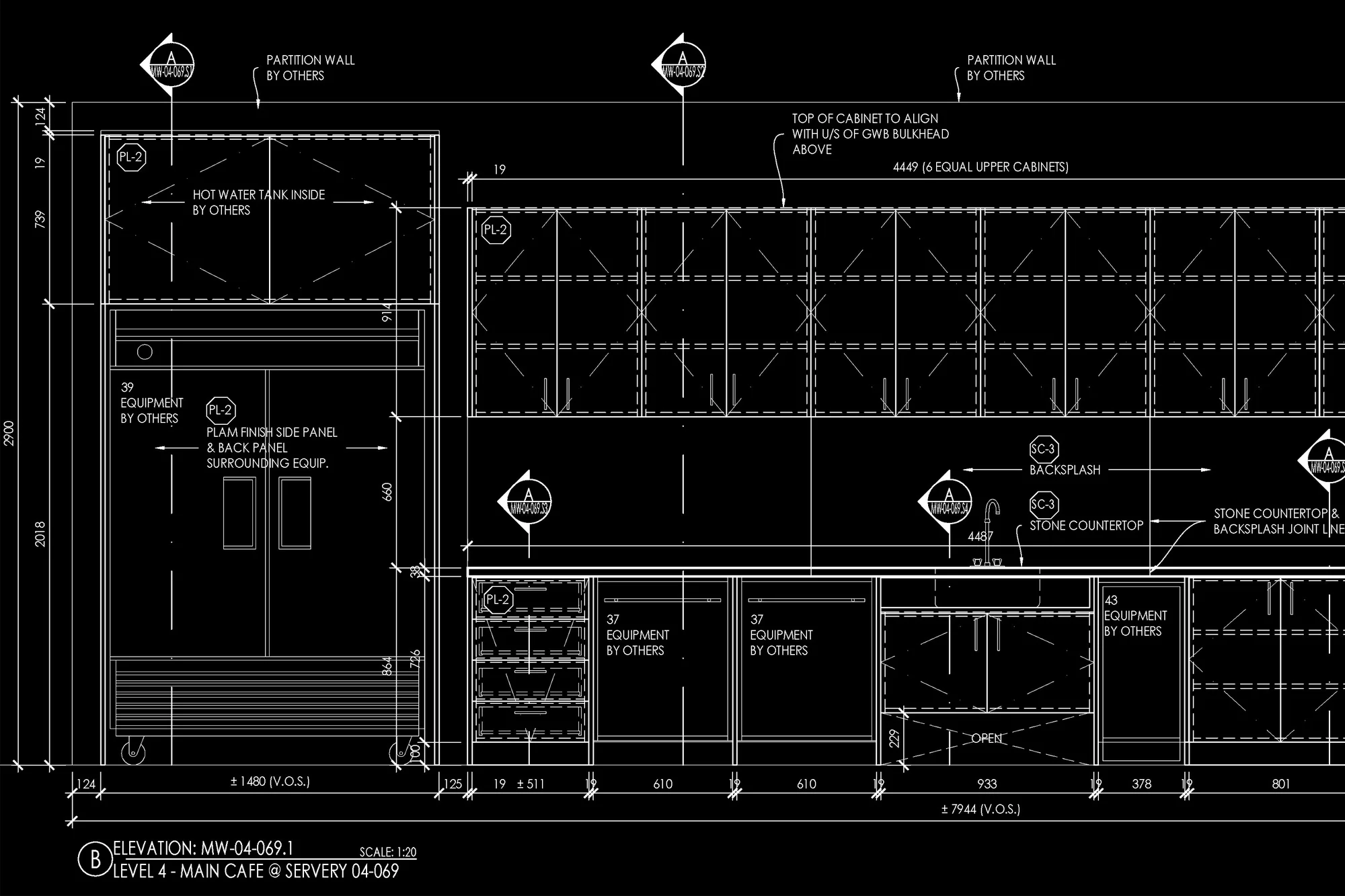 Detailed architectural drafting for Ontario residence millwork